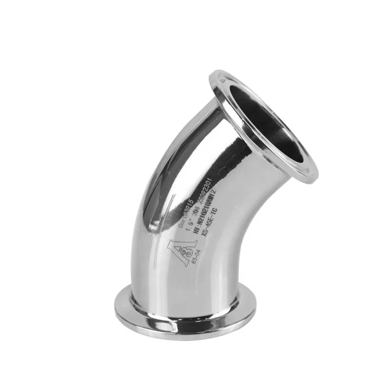 1" 1.5" 2" 3" 4" 3A 304 316L Sanitary Tc Stainless Steel Ss 45 Degree Tri-clamp Tri Clamp Triclamp Elbow