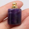 Hongzhuo Essential Oil Necklace Crystal Perfume Bottle Jewelry Amethyst Charm Pendants Necklace Natural Crystal Stone