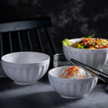 Custom logo Hotel Restaurant White Round Porcelain Dinner Rice Salad Soup Ceramic Bowl