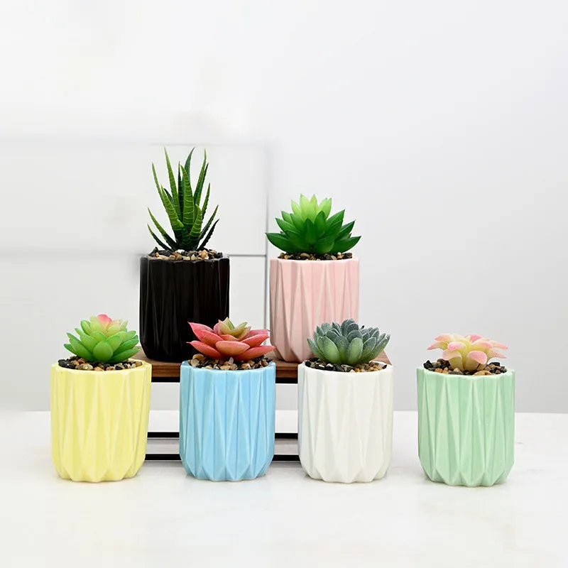 Multicolor Bonsai Flower Pots Garden Ceramic Succulent Plant Planter Pot for Home Decor Indoor