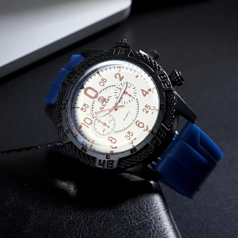 New Arrive Watch 2024 Personality Temperament Men's Watch Silicone Tape Retro Fashion Man Watch for Boy Perfect Boyfriend Gift