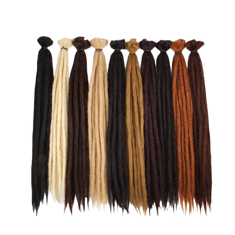 Factory Wholesale 20" 36" Synthetic High Temperature Fiber Dreadlock Braids Crochet Locs Machine Double Weft Dyed Hot Water Hair