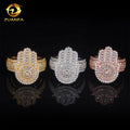 New Arrivals 925 Sterling Silver Iced Out Hamsa Hand Men Hip Hop VVS Moissanite Diamond Rings