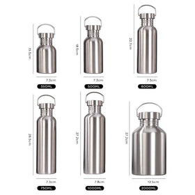 Hot Selling Custom Single Wall Stainless Steel Camping Water Bottles Portable Outdoor Sport Drinking Bottles