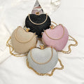 Evening Clutch Bag Women Shiny Handbag Heart Shape Metal Clutches Bag Fashion Chain Shoulder Crossbody Bag Luxury Lady Purse
