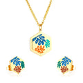 Custom Nickel-Free Hypoallergenic Stainless Steel Jewelry Set Gold Fashionable Colorful Waterproof Earrings Parties