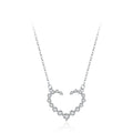 S925 Sterling Silver Heart Shape Pendant Necklace Micro Paved Zircon Link Chain for Engagement Wedding Fine Jewelry