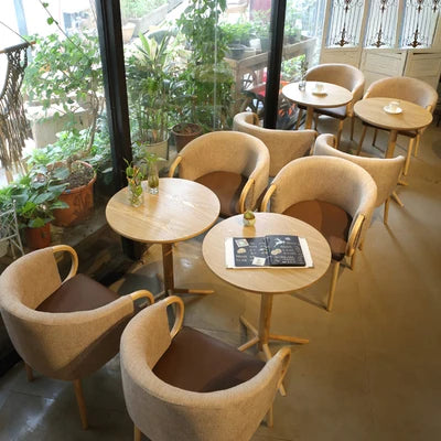 Modern Wood Chatting Table and Chair Set for Dining Kitchen and Living Room for Restaurants and Bars