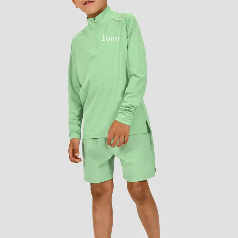 Customized Sport Casual Boys Tshirt & Shorts 2 Piece Set for Kids Tracksuits Clothing Sweat Suit