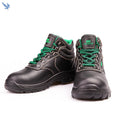 Waterproof Black Safety Shoes No slip Steel Toe Medium Heel Protective Leather Work Shoes