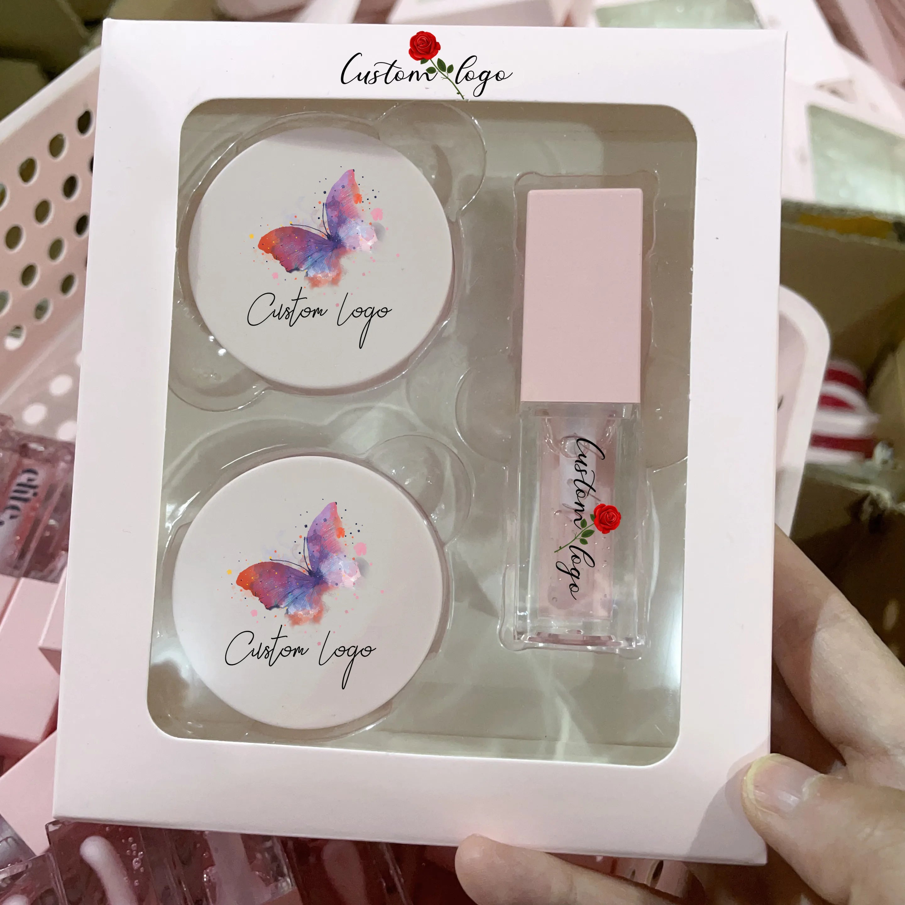 3 in 1 Travel Size Lip Oil Scrub Set Mini Colored Lip Care Gloss Scent Oils Moisturizing Lip Pearlescent Glow Oil Set