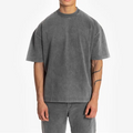 Clothing Manufacturers Drop Shoulder Tshirts Heavyweight 280Gsm Oversized Vintage Grey T Shirt for Men