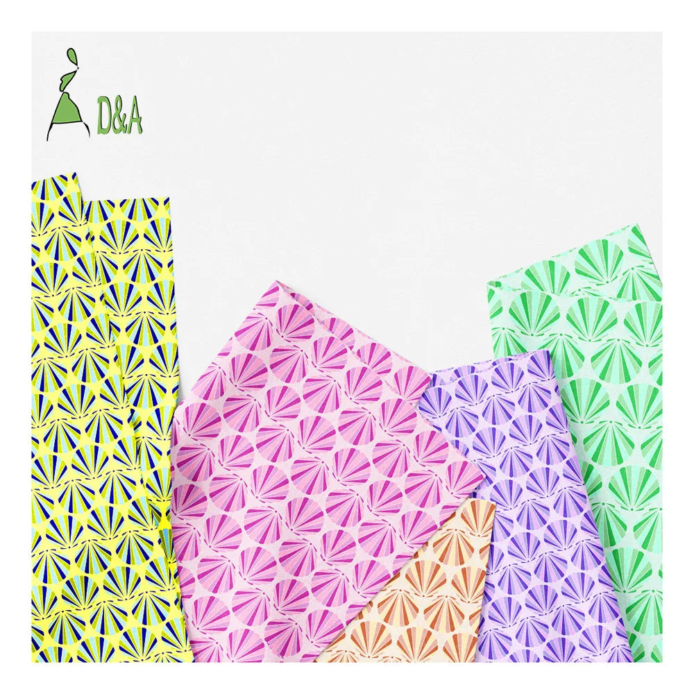 Wholesale Multi-colored Seashell Printed Poplin Fabric 100% Cotton Eco-Friendly for Garment Shirt Home Decor Cover Girls Boys