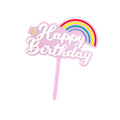 Luxury Decoration Cute rainbow Cake Topper Colourful Happy Birthday Cake Card Birthday Table Accessories