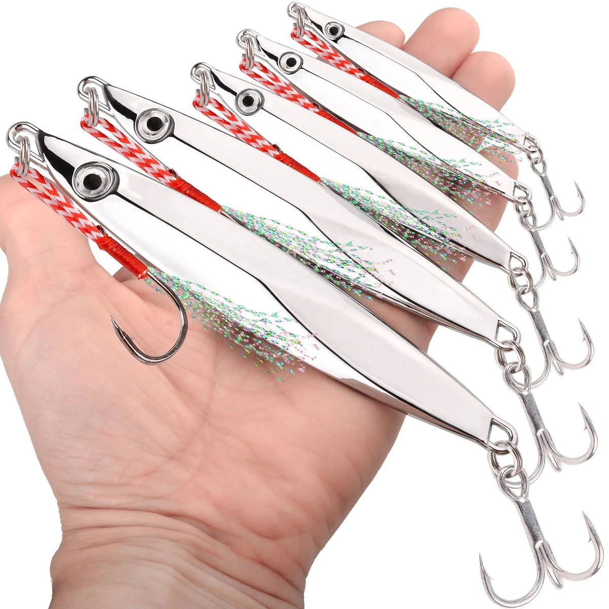10/15/20/40/60/80/100/120g Slow Jigging Bait Zinc Alloy Metal Fishing Lure for Long Casting Saltwater Swimbait MegaBDM