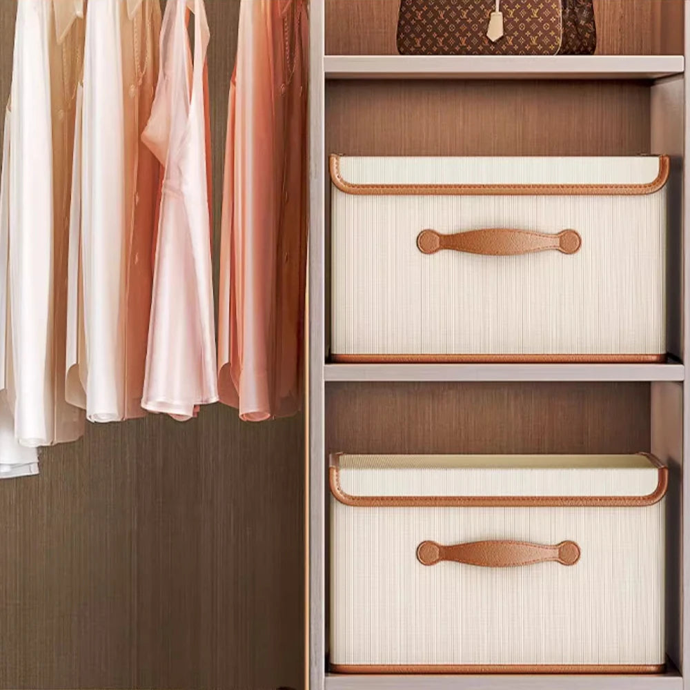 Wardrobe Foldable Cloth Storage Organizer Bag Large Capacity Waterproof Oxford Steel Frame Clothes Storage Box