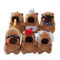 Funny Doll Plush Capybara Key Ring Food Stuffed Capybara Pendant Fur Cross Dressing Cartoon Animal Keychain Toy Backpack Charm