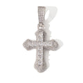Retro Style Gold Plated Cross Necklace with Multicolor Pendant Women's Big Size Iced Out Jewelry