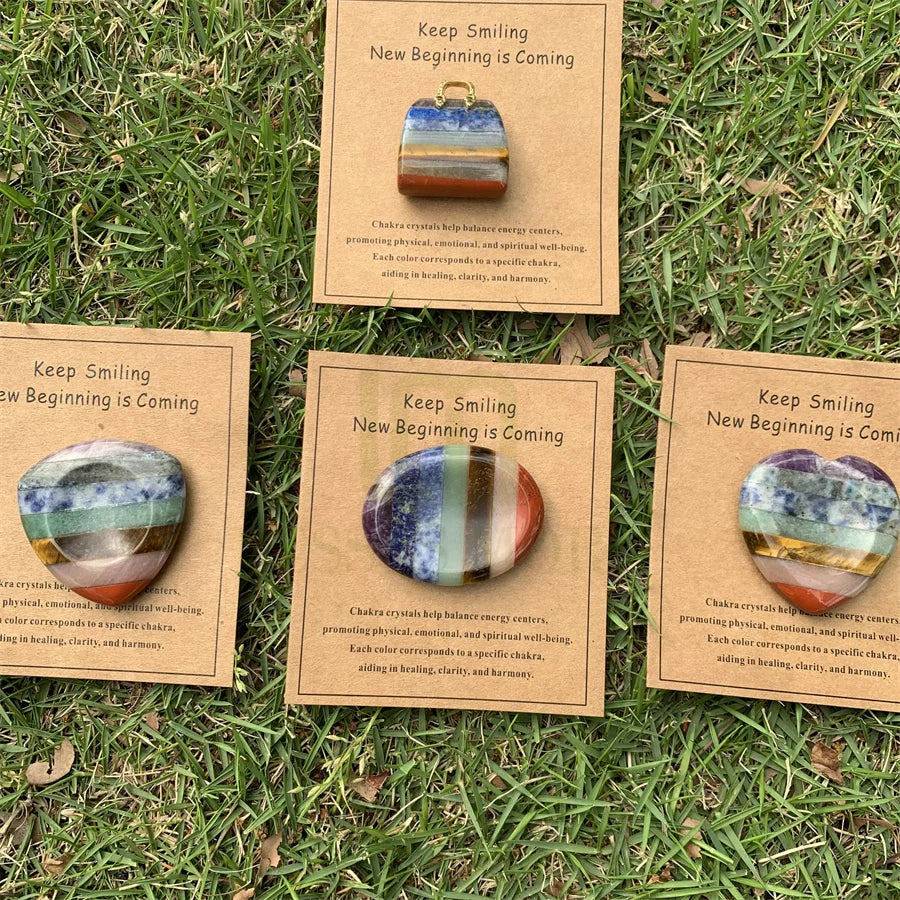 7 Chakra Natural Carving Decor Rainbow Crystal Energy Stone Feng Shui Style Home Meditation Reiki Balance Spiritual Gift