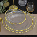 Back to School Luxury Elegant Plant Pattern Golden Beads Handpainted Glass Plates 8inch 10inch 12inch Serving Dish