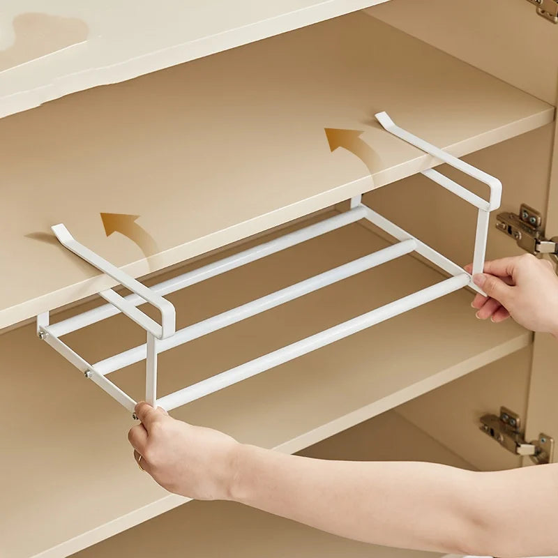 Adjustable Hanging Shoe Rack Under Shelf Organizer Expandable Shoe Rack Cabinet Hanging Organizer Metal Organizer