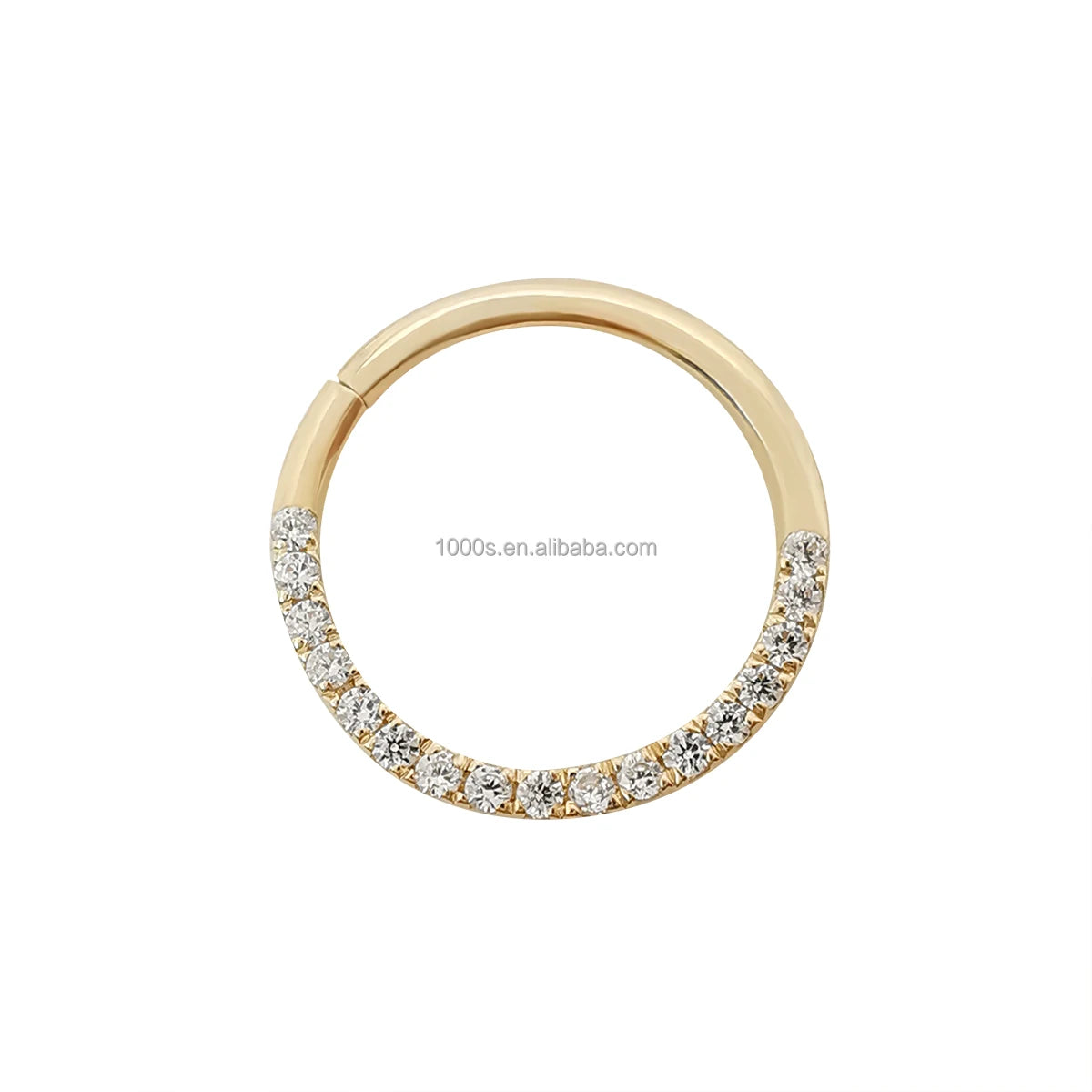 Wholesale 14K Gold Body Piercing Jewelry Trendy Pave Nose Ring with Zircon Main Stone
