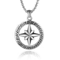 New Fashion Round Flower Design Titanium Steel Flower Necklace Men's Stainless Steel Pendant for Christmas Jewelry