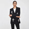 OUDINA Fashion Design Sense Waist Cut Temperament Suit Jacket Femme Ladies Blazers Women