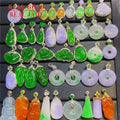 18K Gold Diamond Pendant a Grade Jadeite Laughing Buddha White Gold Jade Buddha Pendant Necklace