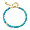 New Design Mixed Color Crystal Beads Handmade Hand String Turquoise Color Stone Abacus Beads Bracelet