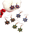 New Arrival Women's Handmade Christmas Wax Rope Earrings Cute Fashionable Snowflake Braided Star Macrame Dangle for Weddings