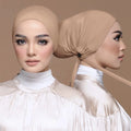 Muslim Women's Headscarf  Tether Headscarf With Adjustable Tether Knitted Hijab Islamic Headscarf for Women Hijab