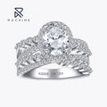 Rochime Luxury Multilayer Oval Cut Diamond Rings S925 Silver Rhodium Plated CZ  Zircon Luxury  Jewelry for Women