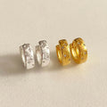 Korean Style 925 Sterling Silver Clear CZ Zircon Star Shape Hoop Earrings for Women Wedding Jewelry