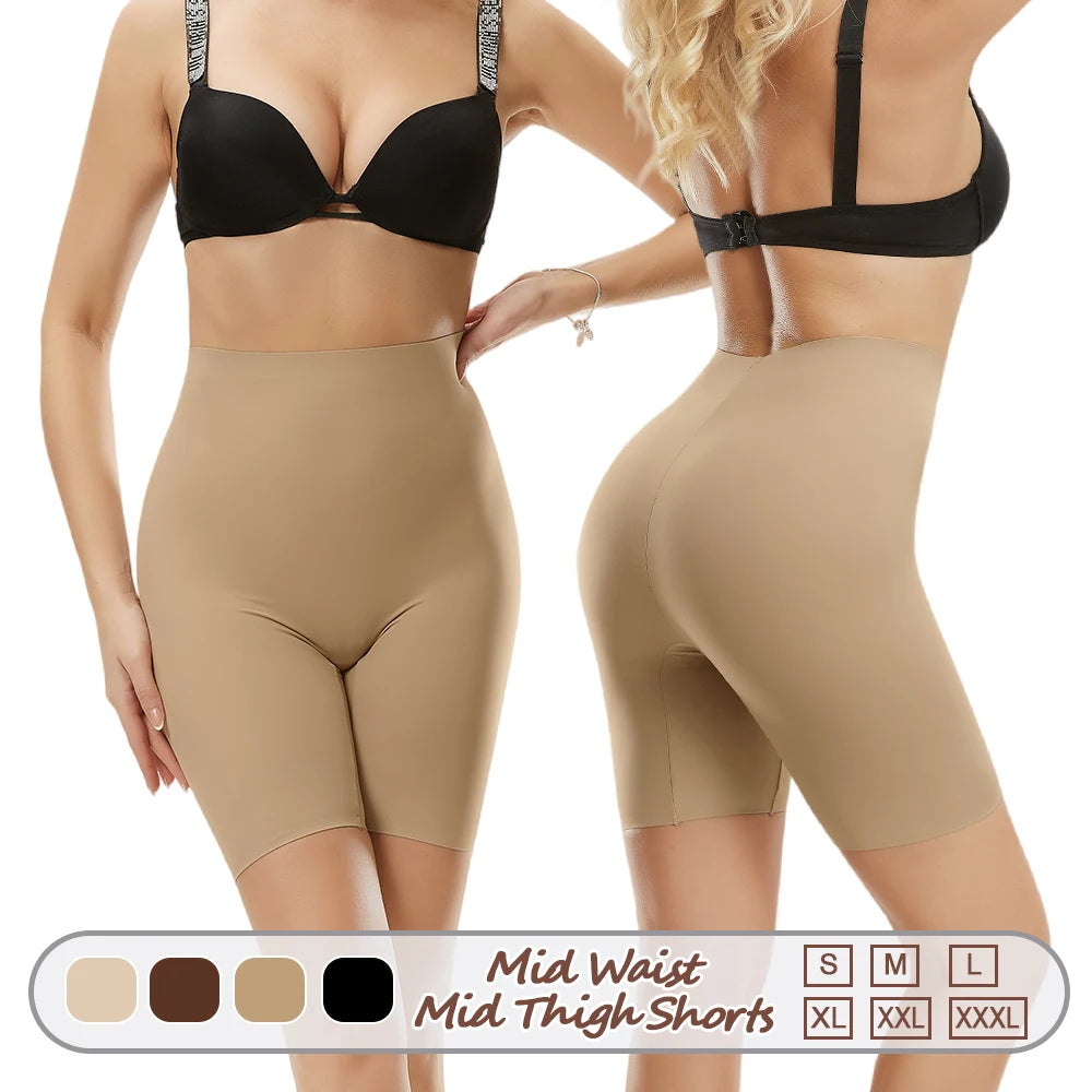 1362 Seamless Mid-Waisted Shaping Mid-Thigh Shorts Wholesale Tummy Control Shaper Butt Lifter Pants Body Shaping Panties OEM