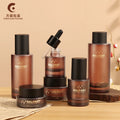 New Arrival Matte Amber Bottles Cosmetic Serum Lotion Pump Bottle Glass Cream Bottles Amber Glass Jars for Face Cream