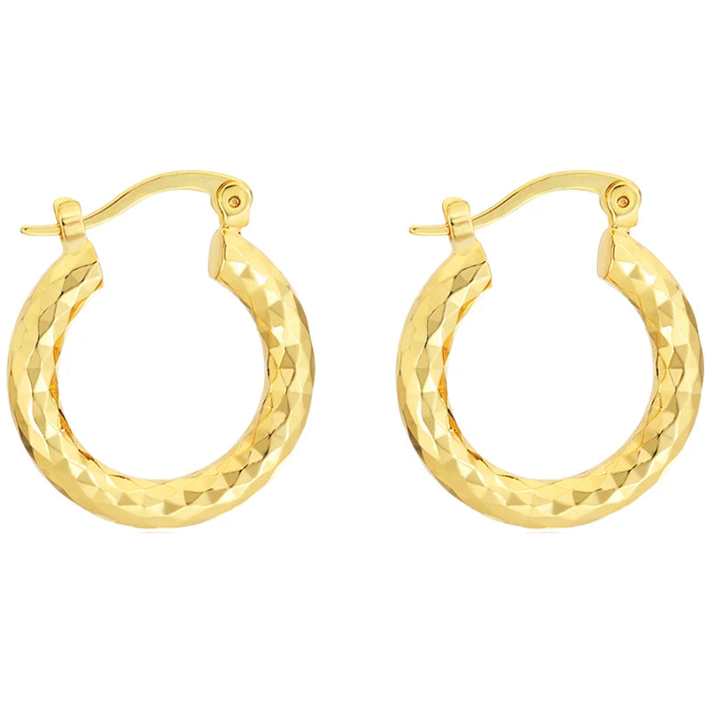 Wholesale 18K Gold Plated Half Hoop Earrings Minimalist Polyhedral Chunky Twist Diamond-Studded Statement Weddings Parties