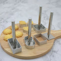 Pine Shape Aluminium Alloy Small Cake Biscuit Mold with Stainless Steel Pusher & Lifter Press Set DIY Dessert Molds