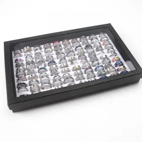 Stainless Steel Jewelry Ring Women Man Ring Fashion Jewelry Mixed Colors 290x190mm 100PCs/Box 855776