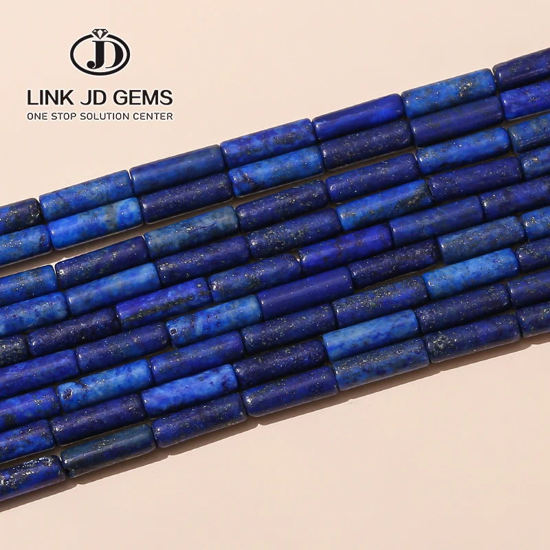 4x13mm Natural Lapis Lazuli Stone Loose Spacer Beads Tube Shape Cylindrical Jewelry Making Bracelets Necklaces Other Accessory