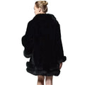 MWFur Women Rabbit Fur Outwear Winter Fashion Coat for Lady Fashion Rabbit Fur Coat With Fox Hair Collar