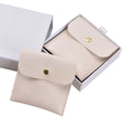 Wholesale PU Leather Jewelry Pouch Jewelry Snap Button Packaging Bag Necklace Ring Pouch With Custom logo