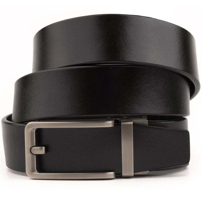 LQbelt Click Belt Genuine Leather Belts for Men Cowhide Automatic Buckle Ratchet Belt Factory Custom LOGO