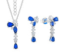 QX CUSTOM OEM Women Luxury 925 Sterling Silver Flower Earrings Necklaces Fine Cubic Zirconia Jewelry Jewelry Set for Woman Gift