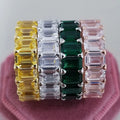 2022 Fashion Boho Designs Trendy Round Metal Finger Rings Jewelry Colored Crystal Rings for Women