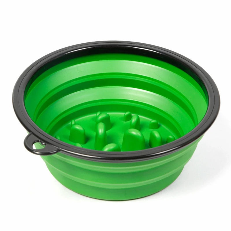 Collapsible Dog Slow Bowl Collapsible Dog Water Bowls Portable Pet Feeding Watering Dish for Cats Dogs Walking Traveling
