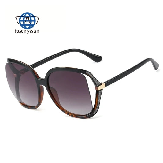 Teenyoun Personalized Oversized Diamond Cutting for Women 2023 Sun Glasses Sunglasses