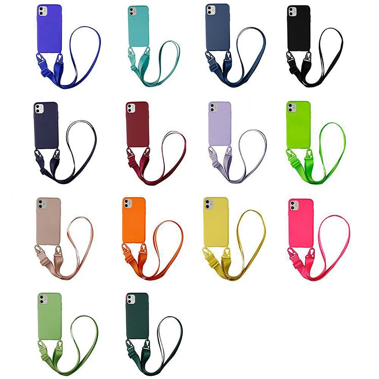 Silicone Case Lanyard Crossbody Neck Strap/Cord/Rope  Cell Phone Case With Necklace