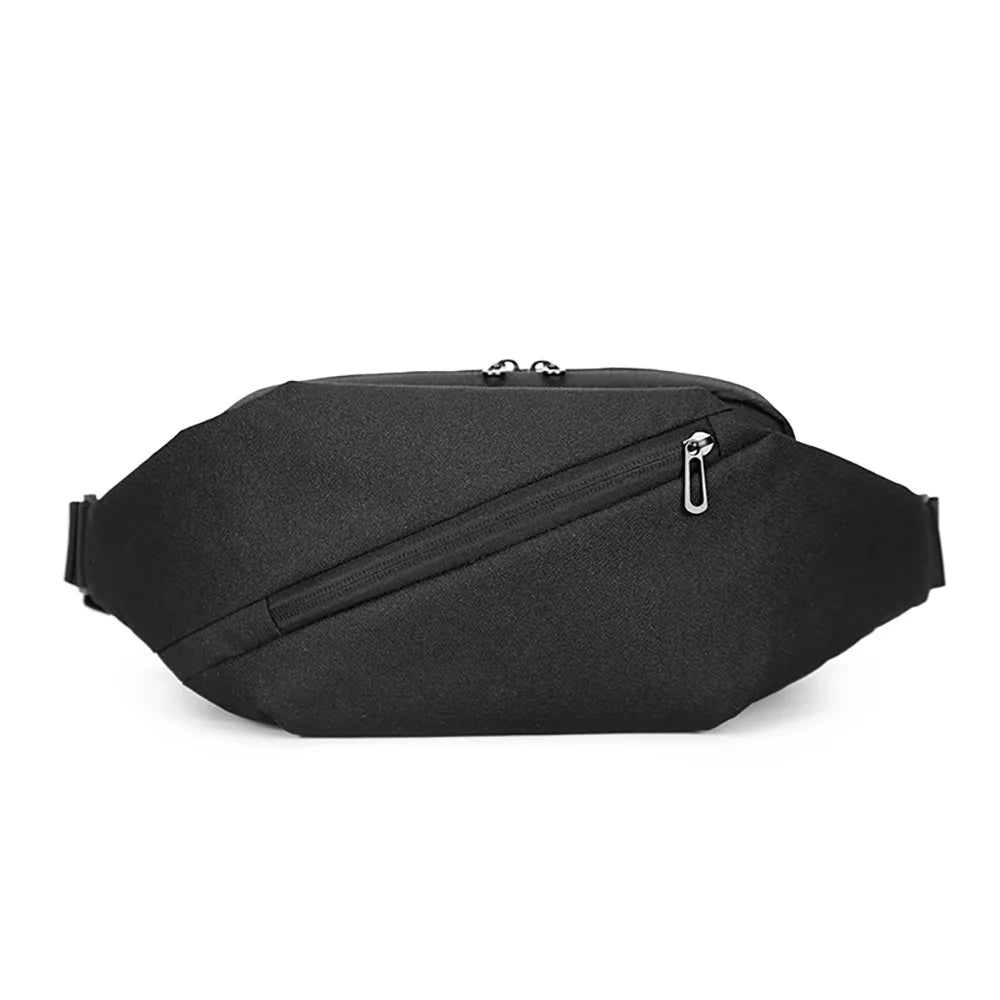 Cheap Unisex Soft Casual Mini Belt Bag with Zipper Closure Adjustable Strap for Workout Running Traveling Hiking Black MegaBDM