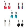 Bohemian Feather Drop Dangle Earrings Natural Feather Hook Dangle Earrings